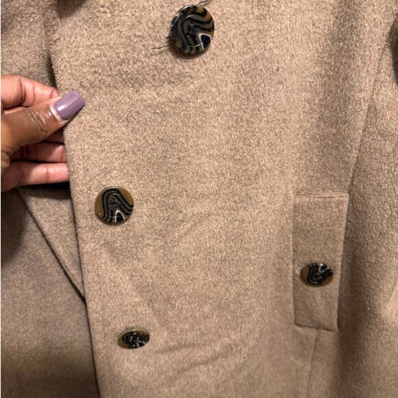 Calvin Klein Wool Cashmere Blend Peacoat Women’s XL Classic Button Coat in Oat - Picture 10 of 15